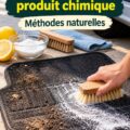 Tapis de voiture nettoyé avec des produits naturels et écologiques.