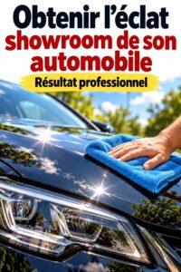 Une voiture propre et brillante exposée avec élégance, démontrant un éclat showroom.