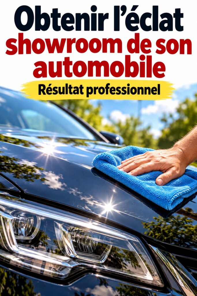 Une voiture propre et brillante exposée avec élégance, démontrant un éclat showroom.