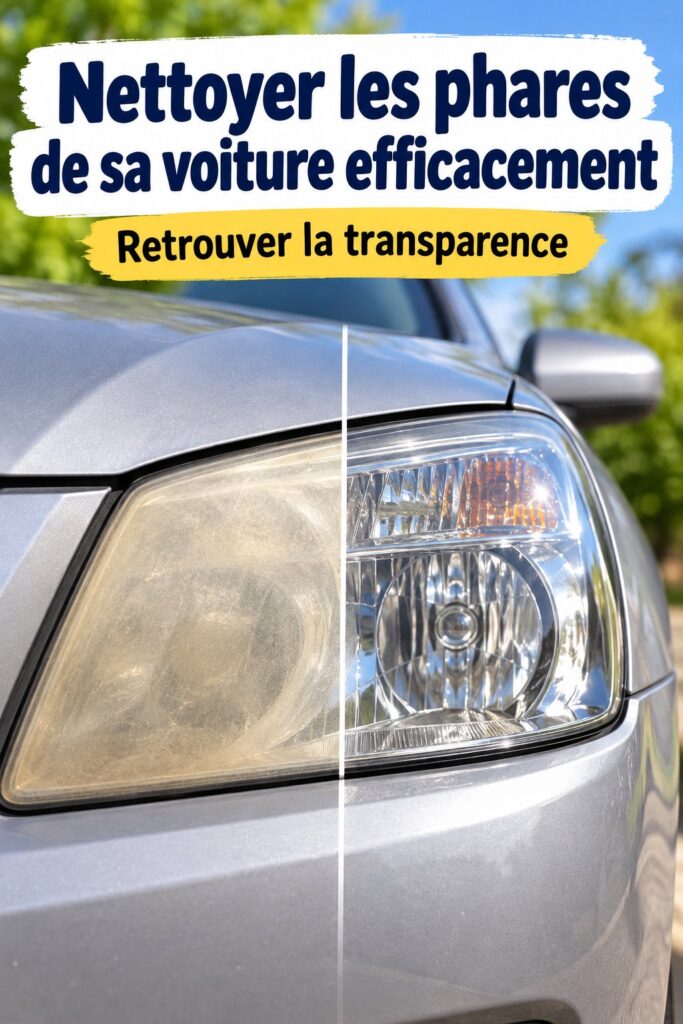 Phares de voiture brillants après nettoyage