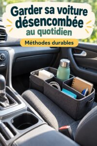 Intérieur de voiture bien organisé avec accessoires de rangement