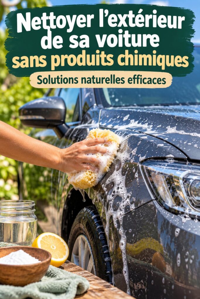 Véhicule brillant après un nettoyage avec des produits naturels
