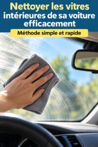 Un intérieur de voiture avec des vitres brillantes après nettoyage