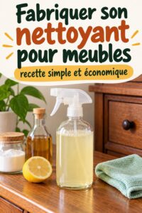 Un flacon de nettoyant textile fait maison sur une table avec des tissus assortis.