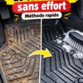 Tapis de caoutchouc propre et bien entretenu dans une voiture