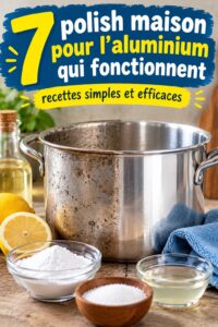 Un ensemble de produits naturels pour polir l'aluminium à la maison.