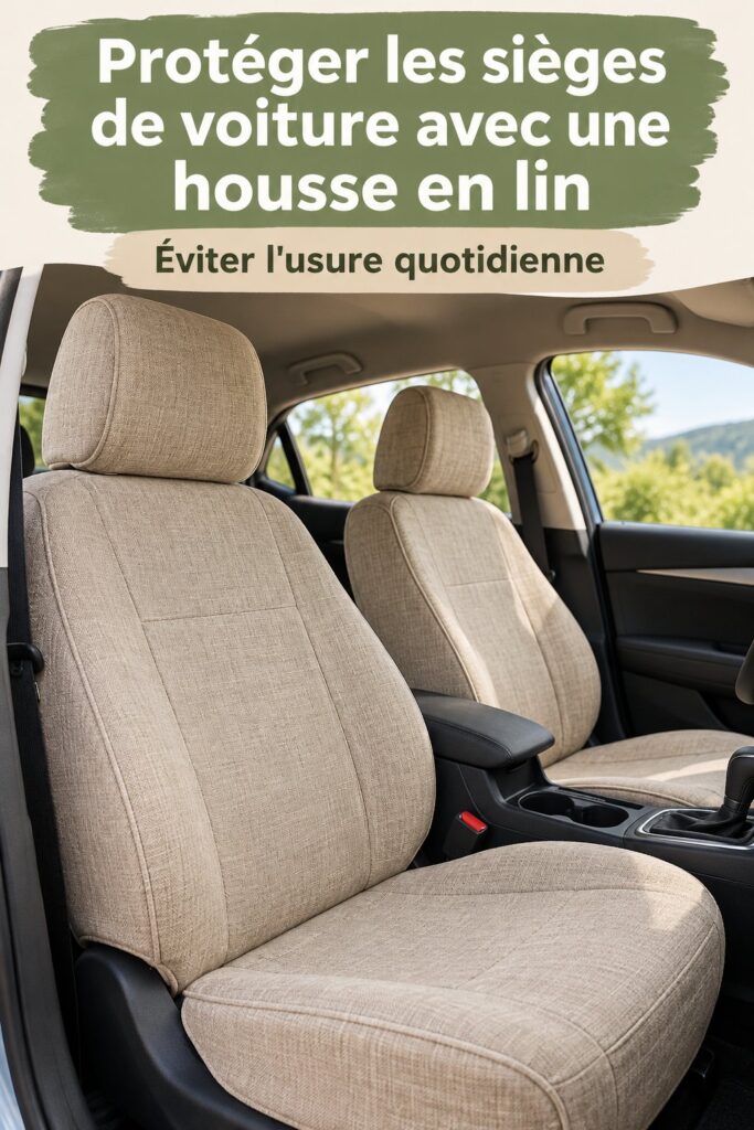 Housse en lin élégante protégeant des sièges de voiture