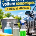 Une bouteille de savon liquide fait maison pour nettoyer une voiture