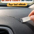 Tableau de bord de voiture avec une fissure visible, prêt à être réparé.