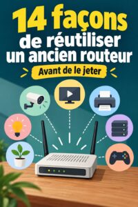 Un vieux routeur réutilisé dans un environnement domestique chaleureux.