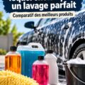 Véhicule propre et brillant après un lavage avec du savon approprié.