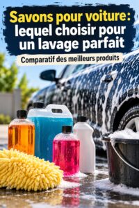 Véhicule propre et brillant après un lavage avec du savon approprié.