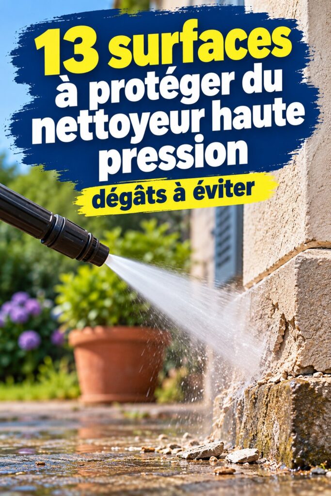 Une vue d'un jardin avec différentes surfaces à protéger des nettoyeurs haute pression.